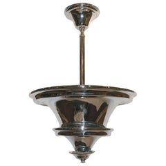 Pair of Nickel Plated Light Fixtures, Sold Individually