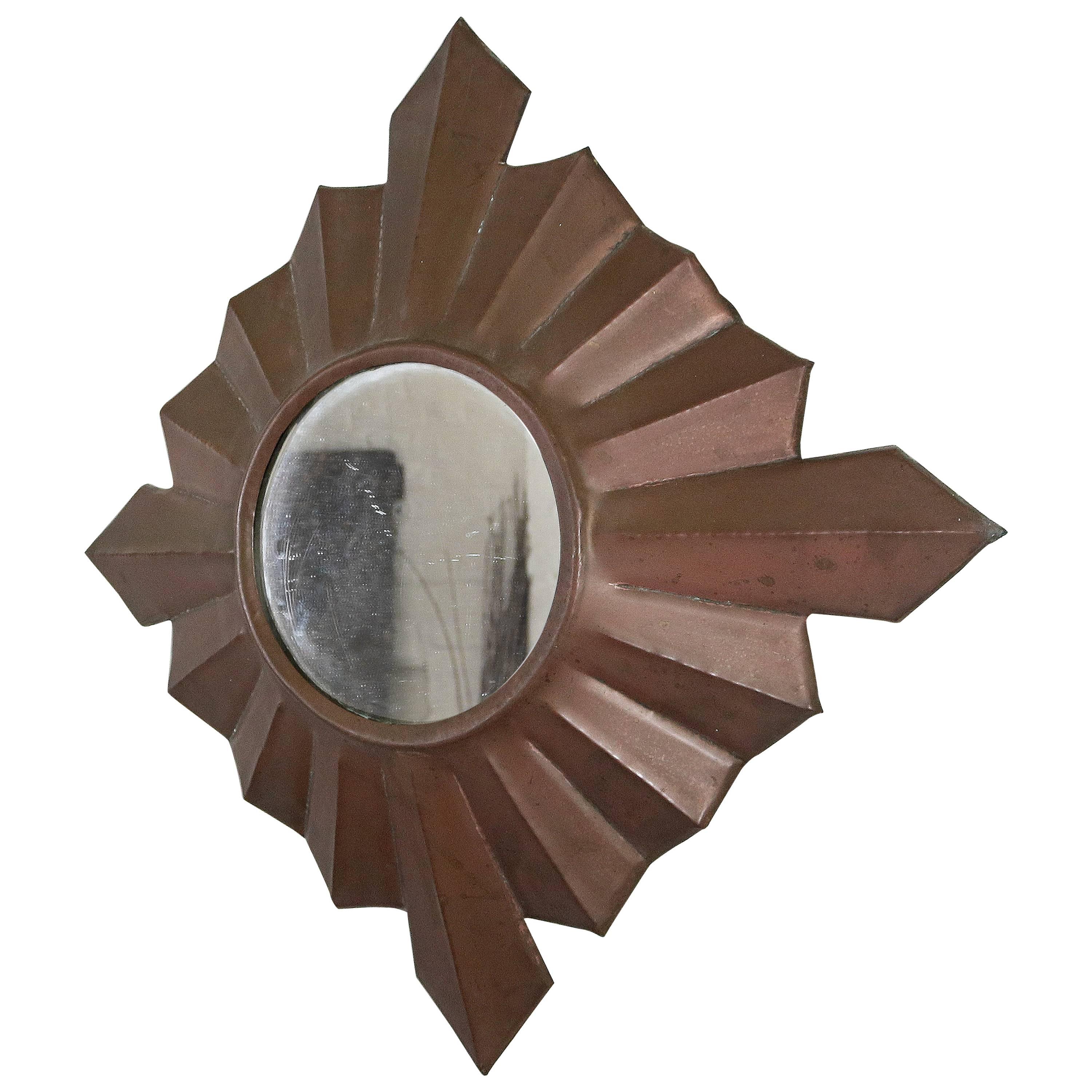 Art Deco Copper Mirror For Sale