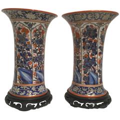Pair of 18th Century Clobbered Kang Hsi Vases 4
