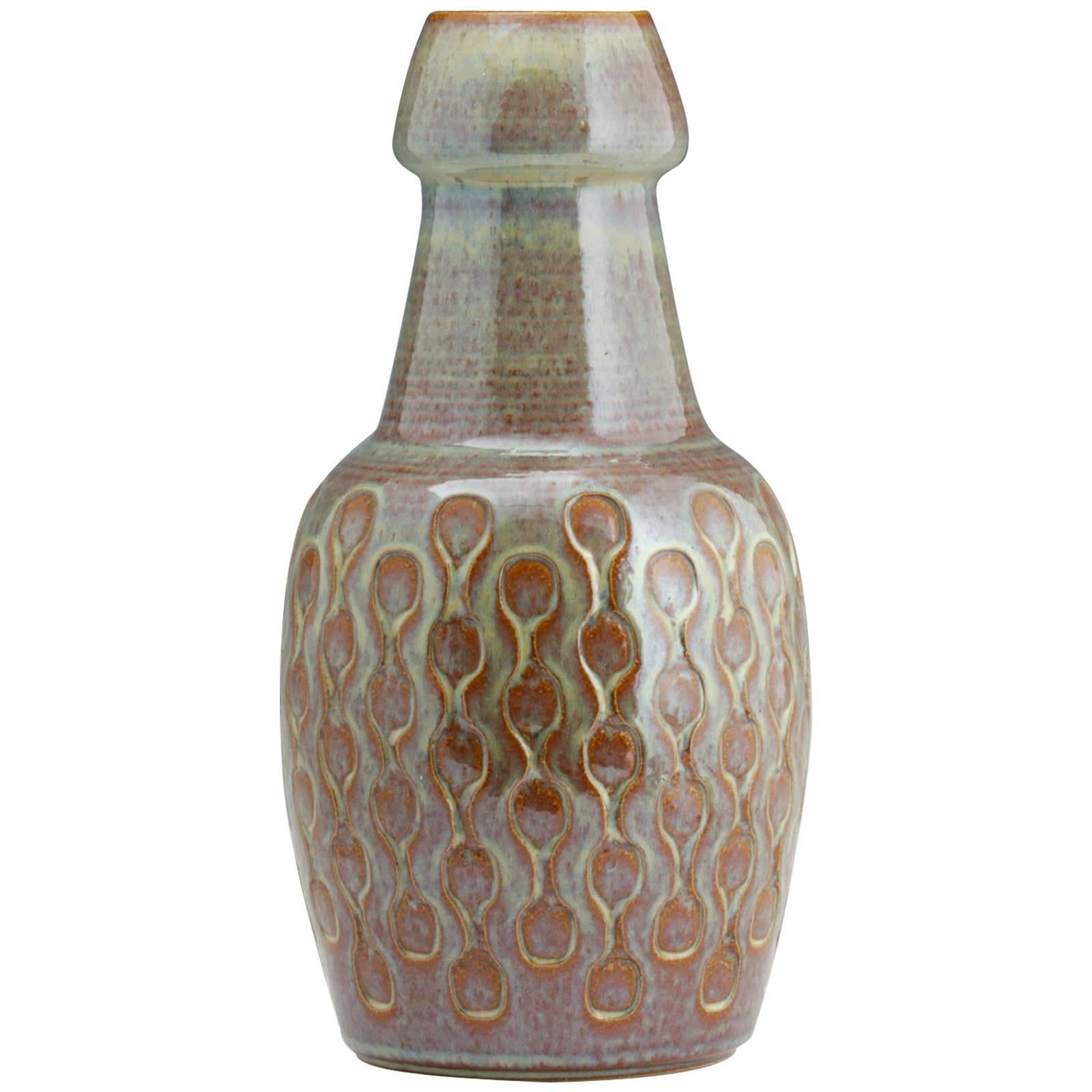 Fine Big Danish Modern Artisan Designed Vase, Svend Aage Jensen Master in Glazes