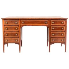 English Inlaid Mahogany Sheraton Revival-Style Desk, circa 1910 Antique English Inlaid Mahogany Sheraton Revival-Style Desk, circa 1910