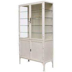 Vintage Steel and Glass Medicine Cabinet, 1940s