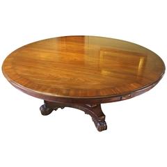 William IV Mahogany Large Round Pedestal Dining or Centre Table