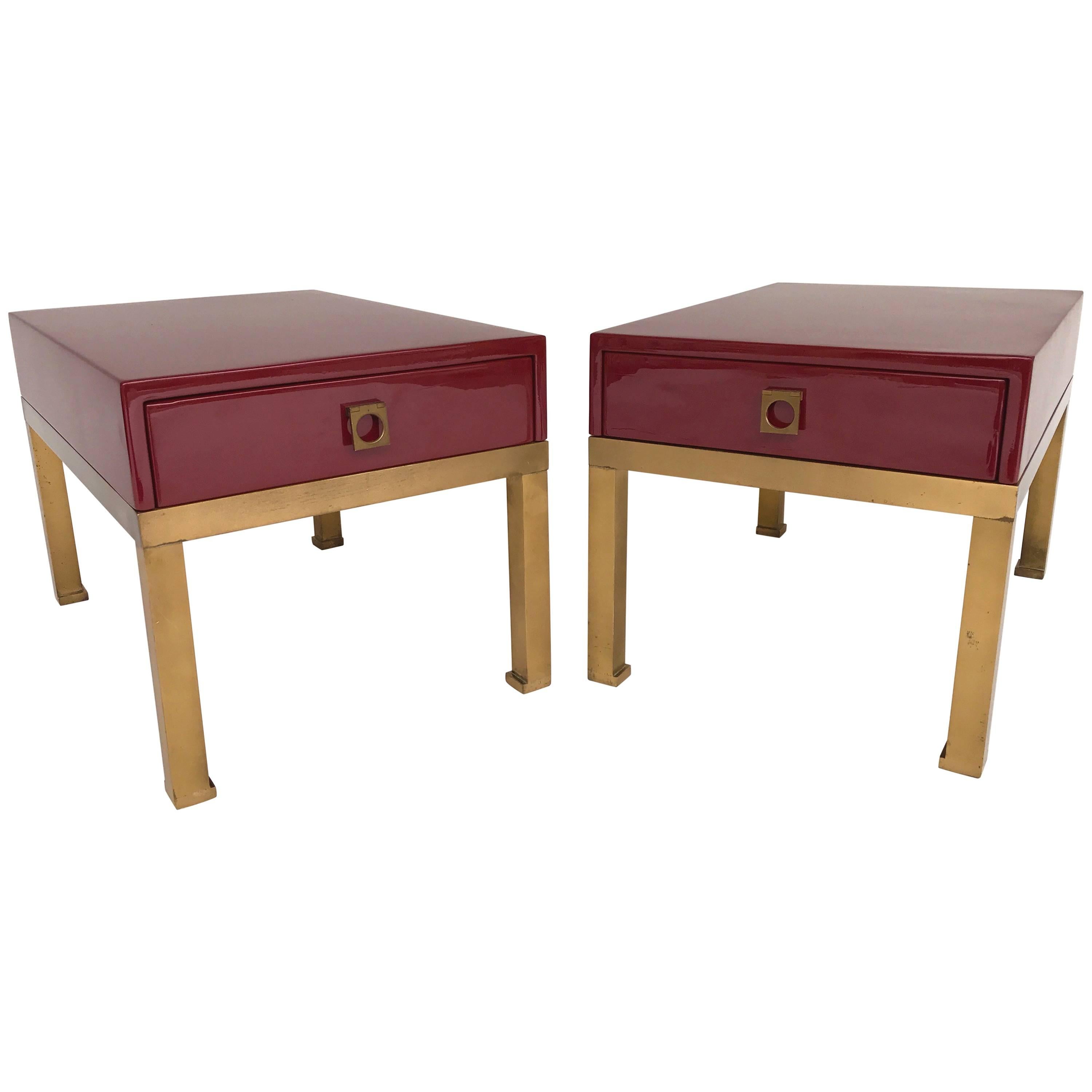 Pair of End Tables by Guy Lefevre, France, 1970s