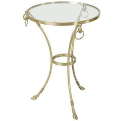 Mid-20th Century Maison Charles Bronze Gueridon or Side Table with Glass Top