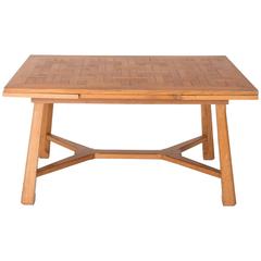 French 1950s Oak Extendable Dining Table 6
