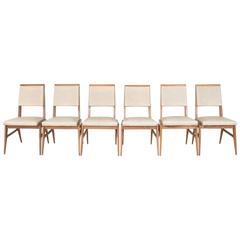 French Oak Upholstered Dining Chairs