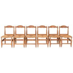 Rush Seat Dining Chairs by Guillerme et Chambron 10
