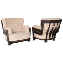 Guillerme & Chambron for Votre Maison Lounge Chair, Pair