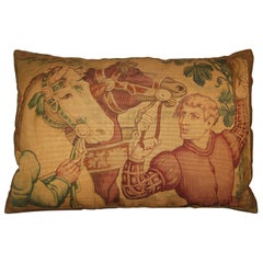 Antique Tapestry Cartoon Pillow, circa 1920
