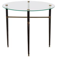 French Brass and Glass Side Table