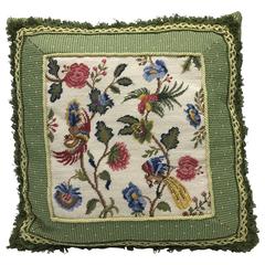 1960s Floral Needlepoint Pillow