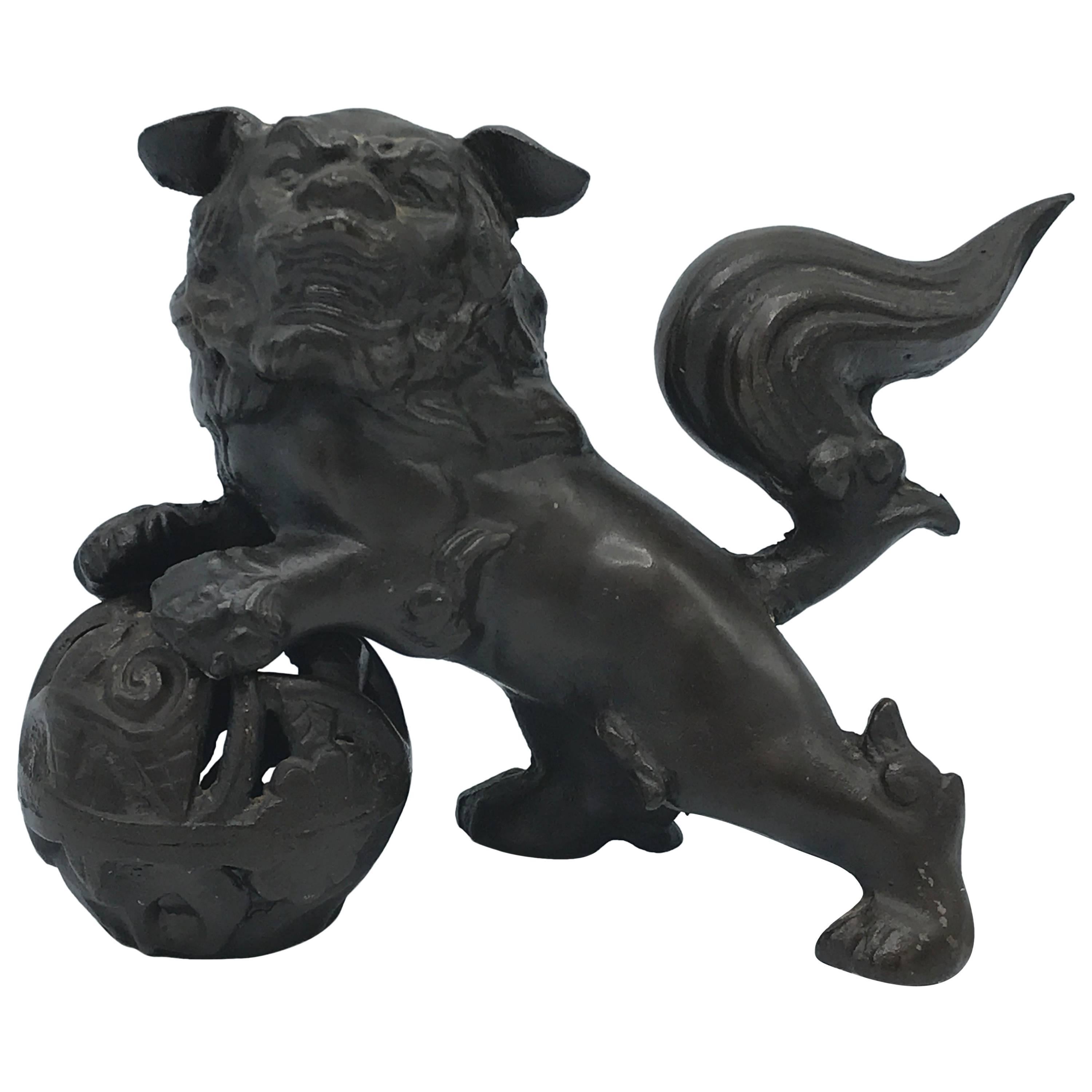 1930s Bronze Foo Dog Statue