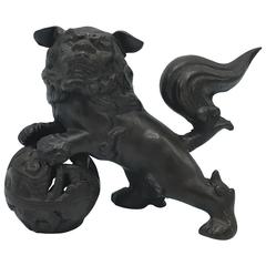 Vintage 1930s Bronze Foo Dog Statue