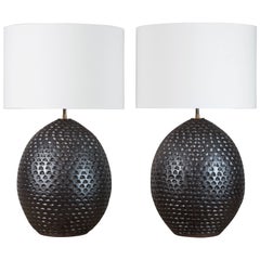 Pair of Large Ceramic Pod Lamps by Victoria Morris for Lawson-Fenning