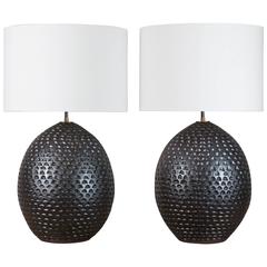 Pair of Large Ceramic Pod Lamps by Victoria Morris 2
