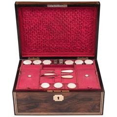 19th Century Figured Rosewood Sewing Box 7