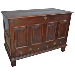 Antique Mule Chest:: English:: Oak:: Trunk:: Georgian:: Circa 1800