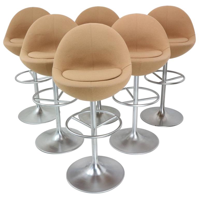Set Of Three Trompet Base Swivel Venus Barstool By B Johanson Set Of Three Trompet Base Swivel Venus Barstool By B Johanson 1960s For At 1stdibs