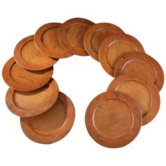 Mid-20th Century Scandinavian Plates in Teak