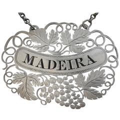 George IV Pierced Silver Wine Label 'Madeira'
