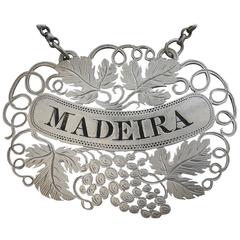 George IV Pierced Silver Wine Label 'Madeira'