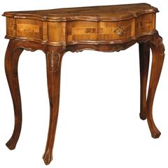 20th Century Venetian Console Table in Walnut, Burl Walnut and Boxwood 7