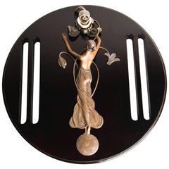 Auguste Rubin Figural Bronze Wall Lamp on Wood 4