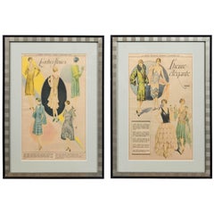 Pair of Antique Fashion Advertisements, La Presse Montreal, 1928