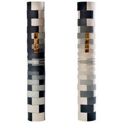 Contemporary Study of One Grey Showing Two Faces Colored Porcelain Columns