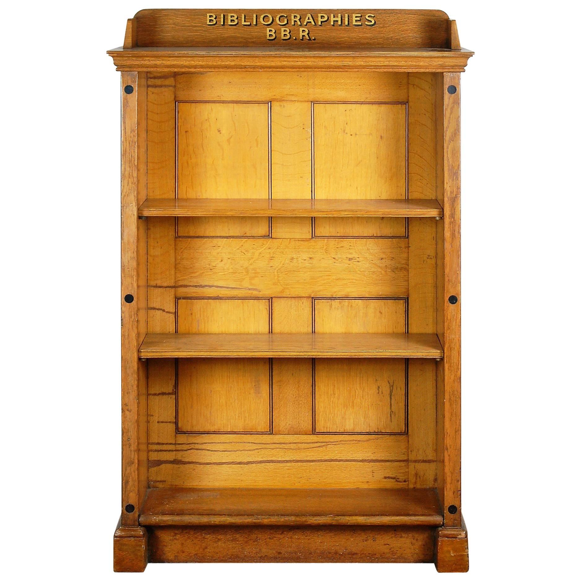 Late 19th Century Double Sided Oak Library Bookcase