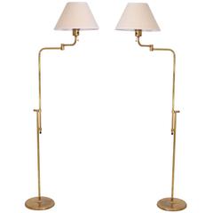 Pair of French Mid-Century Adjustable Floor Lamp