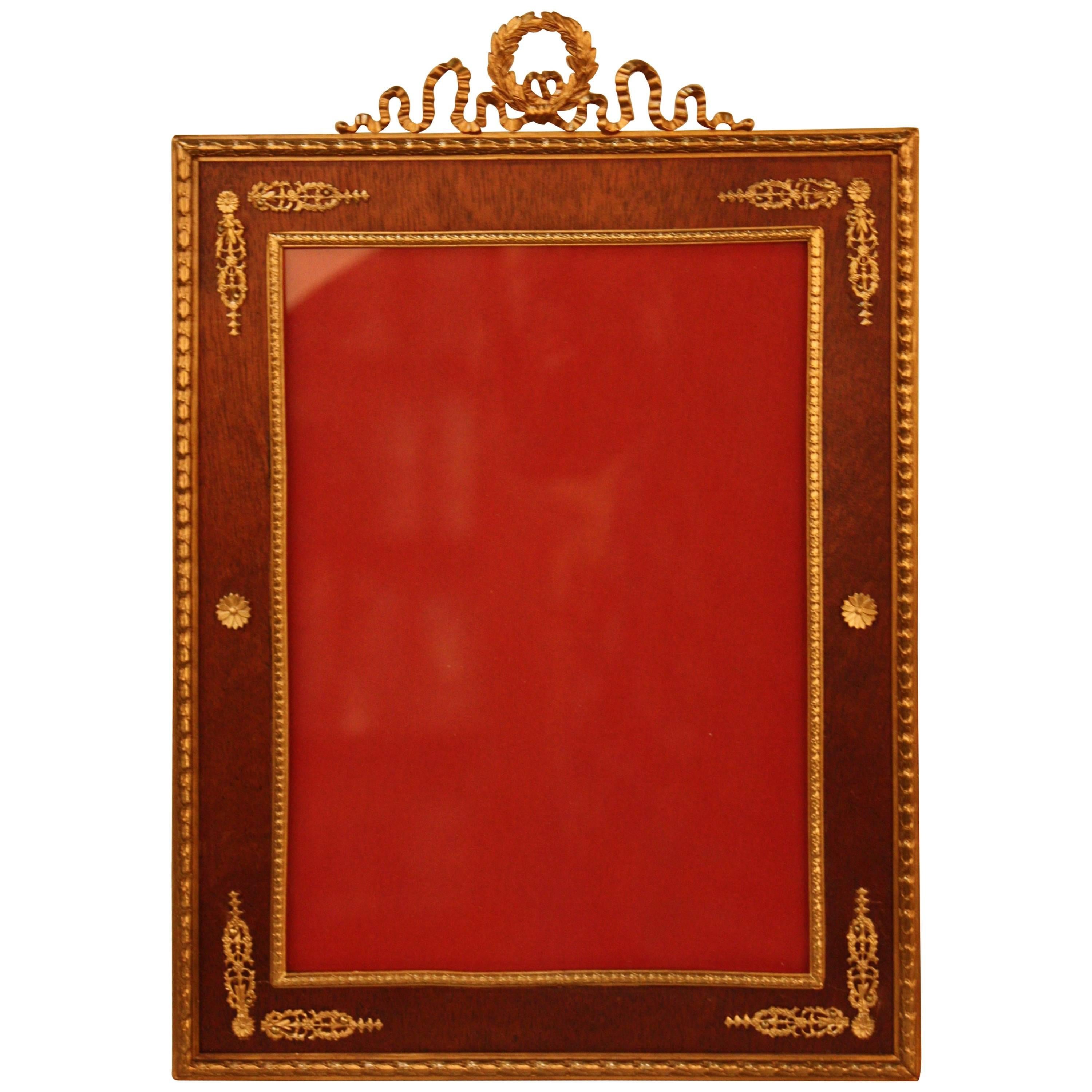 19th Century French Empire Bronze Picture Frame