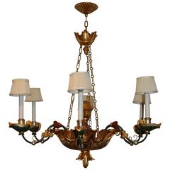 Early 19th Century Italian Polychromed Six-Light Chandelier 12