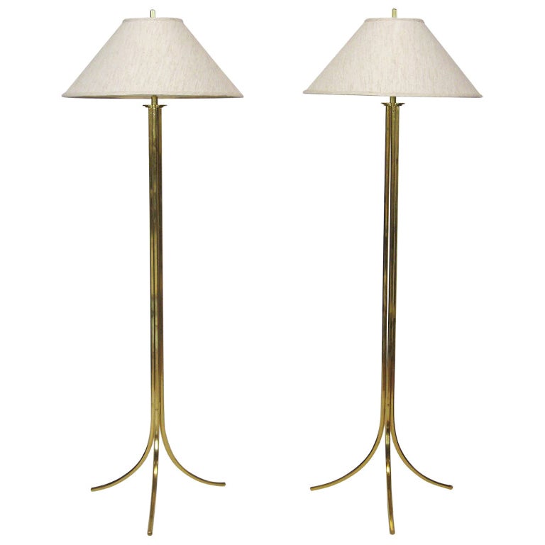 Lampade da terra in ottone di Lang-Levin in vendita