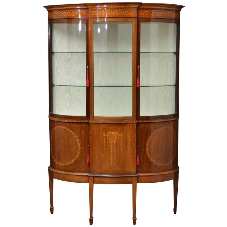 Edwardian Mahogany and Inlaid Display For Sale at 1stdibs