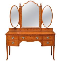 Antique Edwardian Satinwood Dressing Table Waring and Gillow
