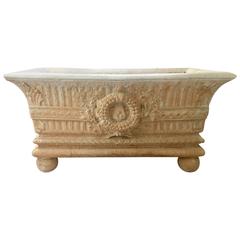 Vintage Cast Stone Neoclassical Style Footed Planter Box