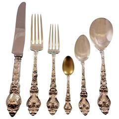 Douvaine by Unger Bros Sterling Silver Flatware Set for 12 Service 77 Pcs Dinner