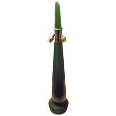 Paolo Venini Rare and Big Table Lamp in 'Sommerso' Green Glass From the 1950s
