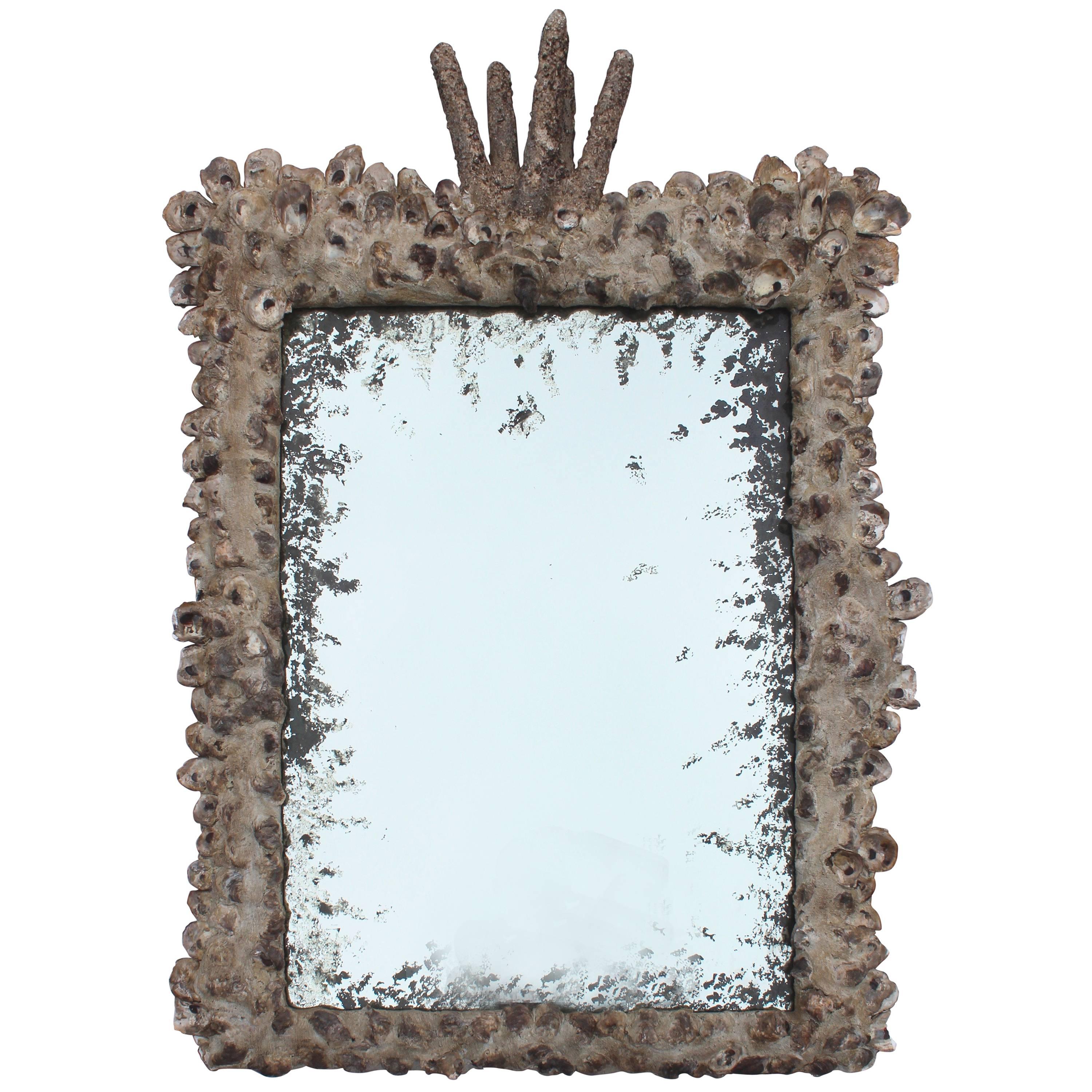 Grotto Style Oyster Shell Mirror