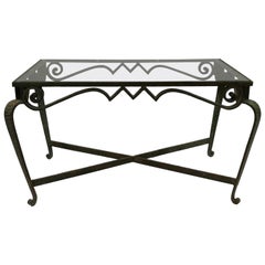 Hammered Wrought Iron Coffee Table, Attributed to Pier Luigi Colli