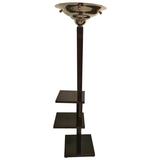 French Mid-Century Chrome and Wood Floor Lamp