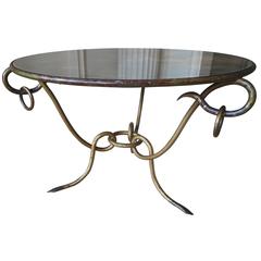 Elegant 1940s Gilt Coffee Table by René Drouet 6