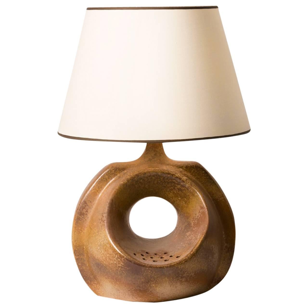 French Midcentury Ceramic Table Lamp from Vallauris