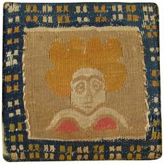 Ancient Egyptian Coptic Textile Fragment Portrait of a Woman