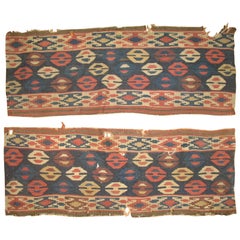 Pair of 19th Century Persian Kilim Fragments