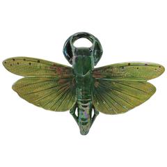 Pochette murale en forme d'insecte en majolique Sarreguemines:: vers 1910
