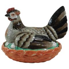 Antique 19th Century Staffordshire Hen on Nest Tureen