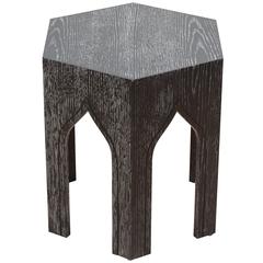Large Tabouret Table by Lawson-Fenning in Cerused Ebonized Oak 5